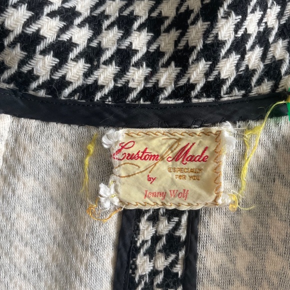 Handmade Vintage Houndstooth Cloak size L - Picture 3 of 5